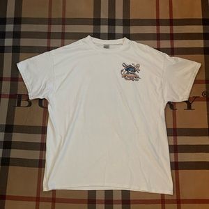 “Pirates Den Parker Strip” Vintage White Tee SIZE XL